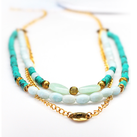 Amazonite gold necklace